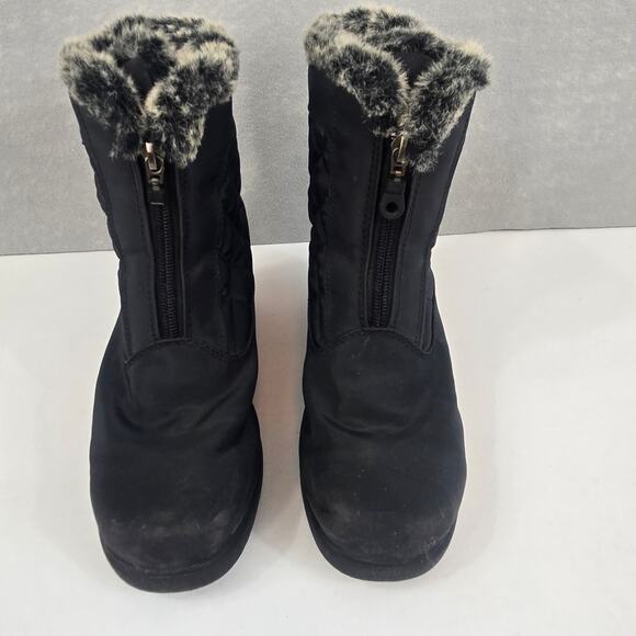 Women's Black Mid-Calf Fur Lined Zipper Boots - Medium - Picture 5 of 10
